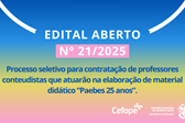Cards - Site Sedu - Edital 21-2025