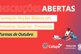 Site Sedu - Formação Noções Básicas em Primeiros Socorros - Presencial